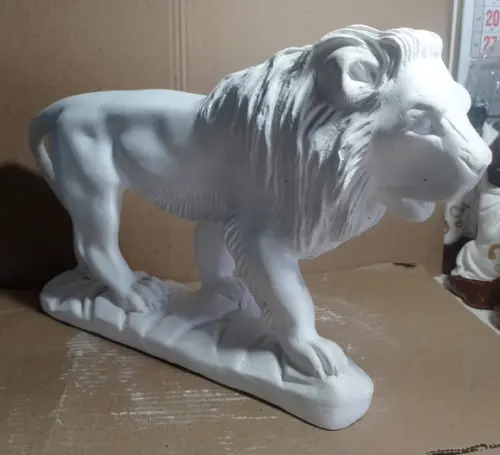 Leão Imagem Leão Rei da Selva Escultura em Gesso Cru