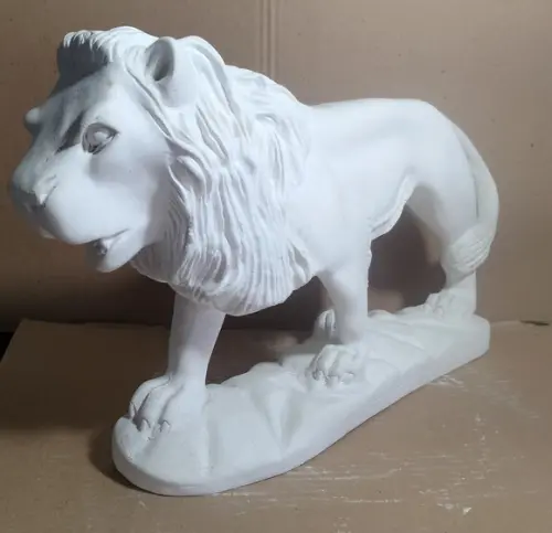 Leão Imagem Leão Rei da Selva Escultura em Gesso Cru