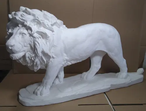 Leão Rei da Selva Imagem Leão Escultura Gesso Cru Grande