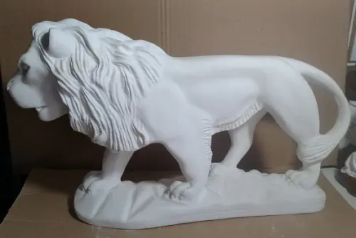 Leão Imagem Leão Rei da Selva Escultura em Gesso Cru