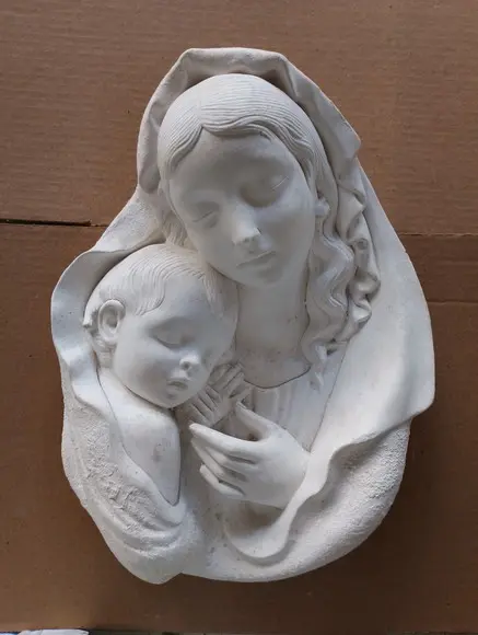 Madona Imagem Placa de Parede Madona Moderna Escultura Gesso