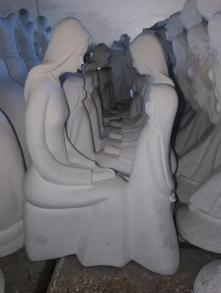 Madona Imagem Madona Moderna Escultura em Gesso Cru Grande