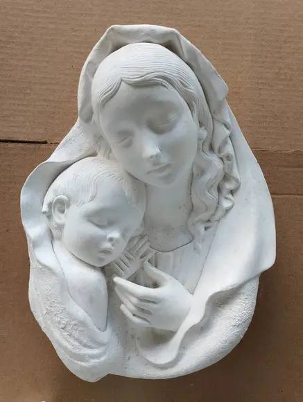Madona Imagem Placa de Parede Madona Moderna Escultura Gesso