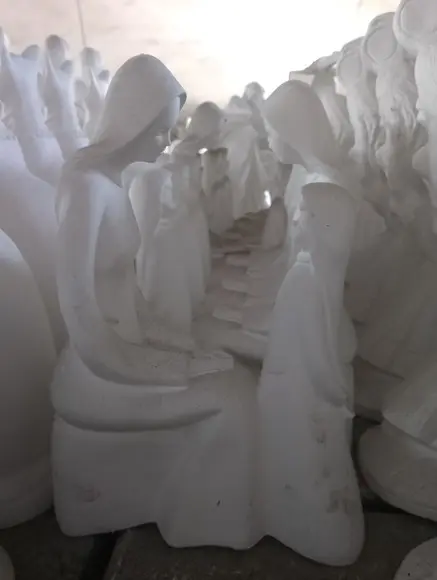 Madona Imagem Madona Moderna Escultura em Gesso Cru Grande