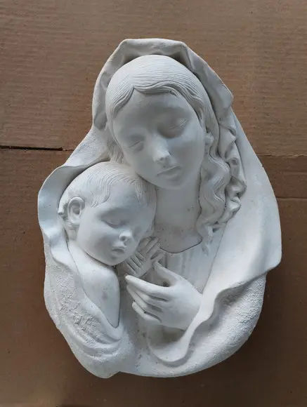 Madona Imagem Placa de Parede Madona Moderna Escultura Gesso