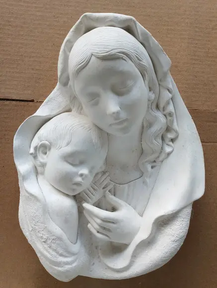 Madona Imagem Placa de Parede Madona Moderna Escultura Gesso