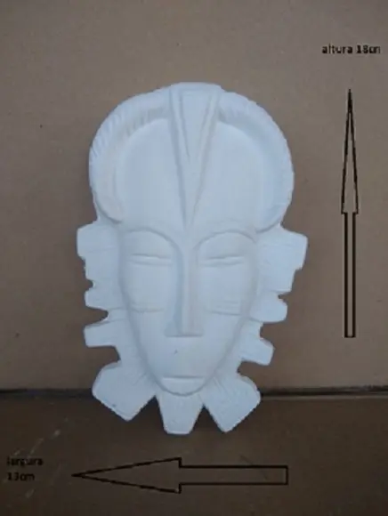 Mascara Africana Imagem Africanas em Gesso Cru para Pintar