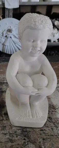 Menino Ere Imagem Criança Uere Escultura em Gesso Cru