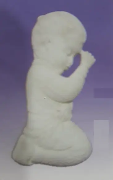 Menino Rezando Imagem Criança Orando de Parede em Gesso Cru