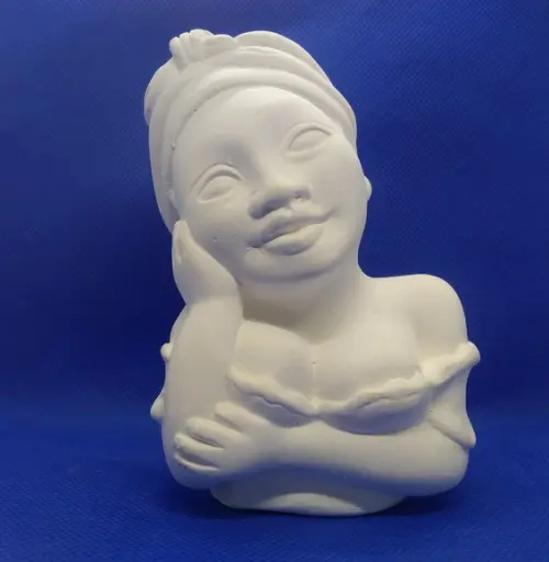 Namoradeira do Turbante Imagem Namoradeira 12cm em Gesso Cru