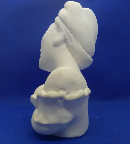 Namoradeira do Turbante Imagem Namoradeira 12cm em Gesso Cru