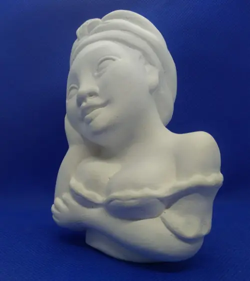 Namoradeira do Turbante Imagem Namoradeira 12cm em Gesso Cru
