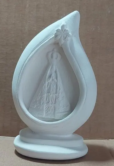 Nossa Senhora Aparecida Dentro da Gota Imagem em Gesso Cru