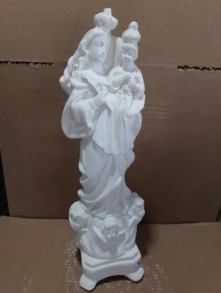 Nossa Senhora Auxiliadora Imagem 35cm Escultura em Gesso Cru