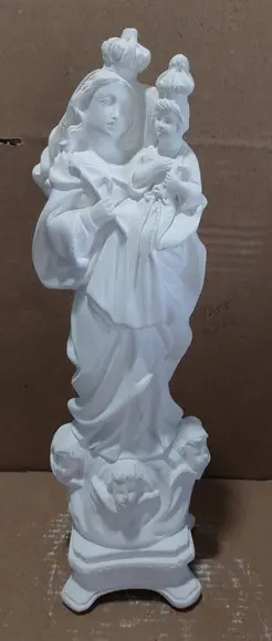 Nossa Senhora Auxiliadora Imagem 35cm Escultura em Gesso Cru