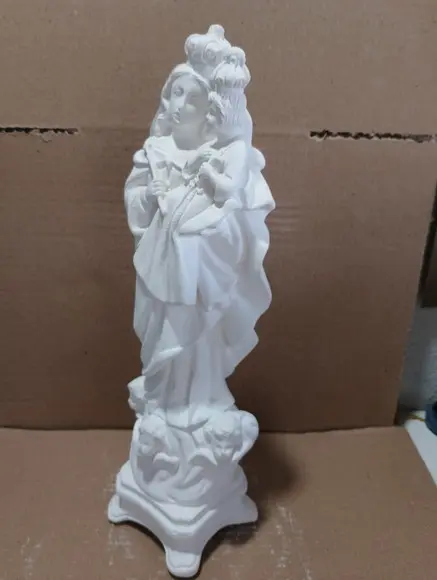 Nossa Senhora Auxiliadora Imagem 35cm Escultura em Gesso Cru