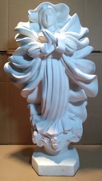Nossa Senhora da Conceição Barroca Imagem em Gesso Cru 42cm