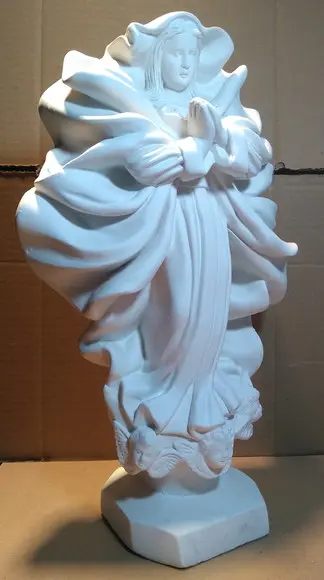 Nossa Senhora da Conceição Barroca Imagem em Gesso Cru 42cm