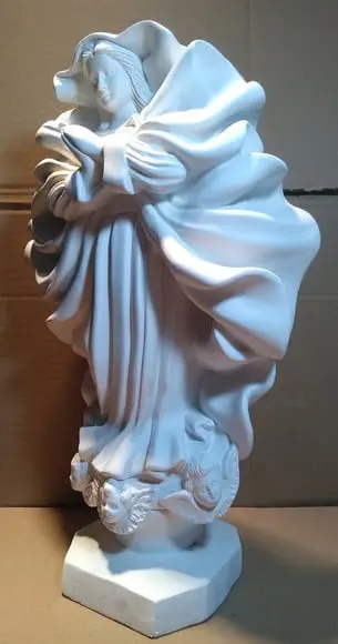 Nossa Senhora da Conceição Barroca Imagem em Gesso Cru 42cm