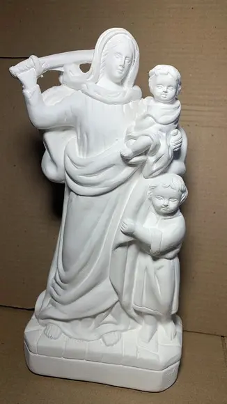Nossa Senhora da Defesa Imagem Santa N Sra Defesa Gesso Cru