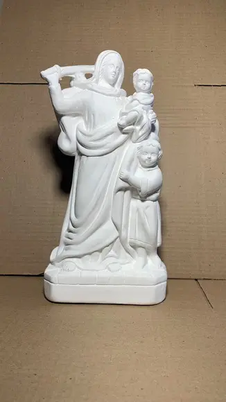 Nossa Senhora da Defesa Imagem Santa N Sra Defesa Gesso Cru