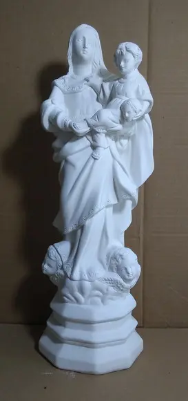 Nossa Senhora das Cabeças Imagem N Sra das Cabeças Gesso Cru