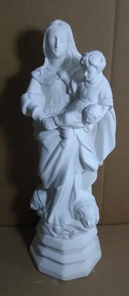 Nossa Senhora das Cabeças Imagem N Sra das Cabeças Gesso Cru