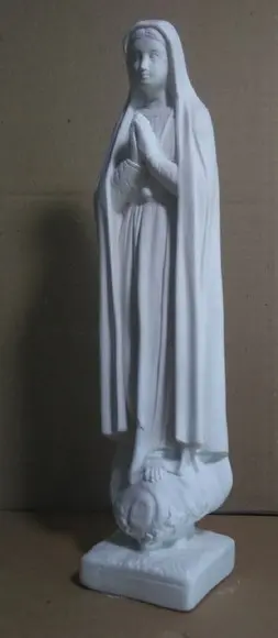 Nossa Senhora de Fátima Imagem em Gesso Cru N Sra. de Fatima