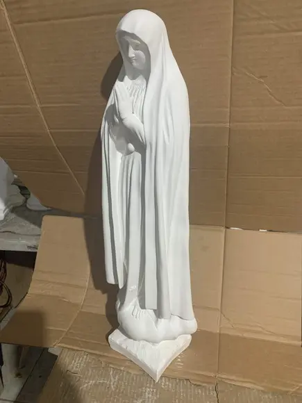 Nossa Senhora de Fátima Imagem N Sra Fatima Gesso Cru 58cm
