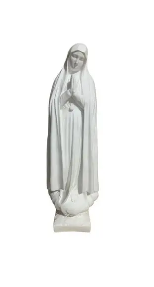 Nossa Senhora de Fátima Imagem N Sra Fatima Gesso Cru 58cm
