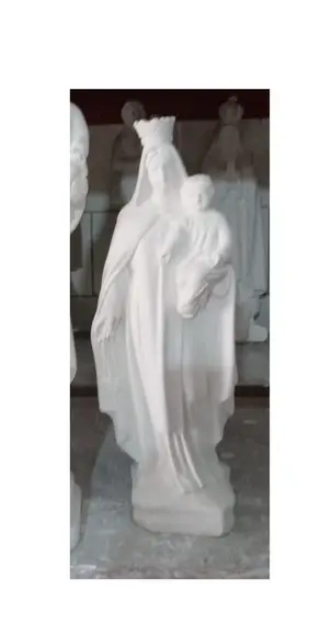 Nossa Senhora do Carmo Imagem N Sra Carmo 30cm Gesso Cru