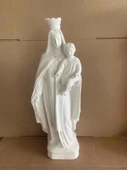 Nossa Senhora do Carmo Imagem N Sra Carmo 30cm Gesso Cru
