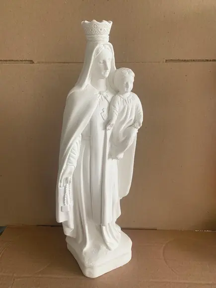 Nossa Senhora do Carmo Imagem N Sra Carmo 30cm Gesso Cru