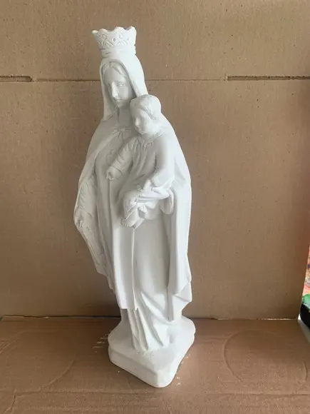 Nossa Senhora do Carmo Imagem N Sra Carmo 30cm Gesso Cru