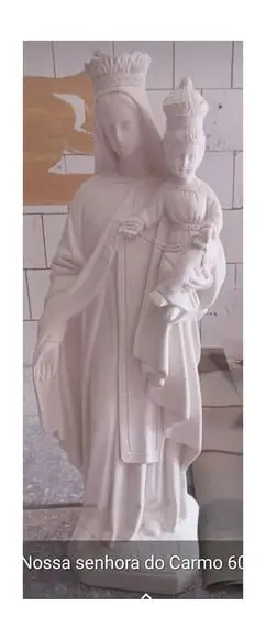 Nossa Senhora do Carmo Imagem N Sra do Carmo Gesso Cru 60cm