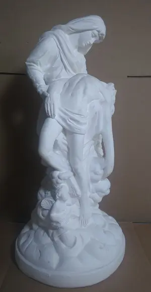 Nossa Senhora Pieta Imagem N Sra Pietá Piedade em Gesso Cru