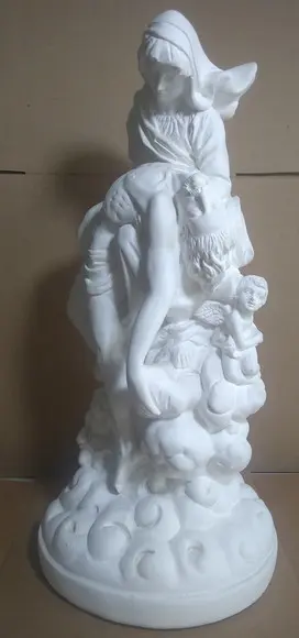 Nossa Senhora Pieta Imagem N Sra Pietá Piedade em Gesso Cru