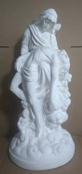 Nossa Senhora Pieta Imagem N Sra Pietá Piedade em Gesso Cru