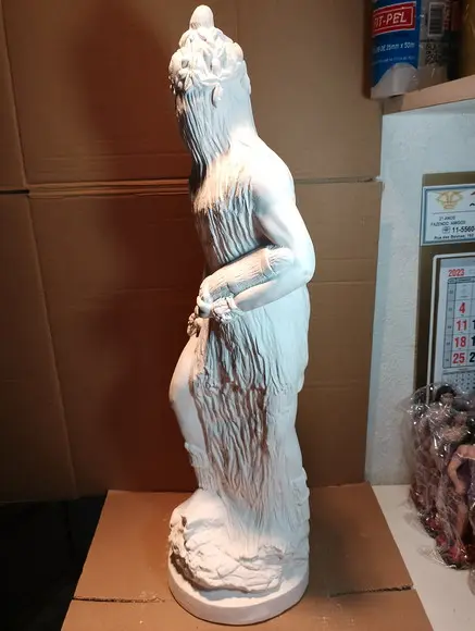 Obaluaê Imagem Obaluae Orixa Candomble em Gesso Cru 60cm