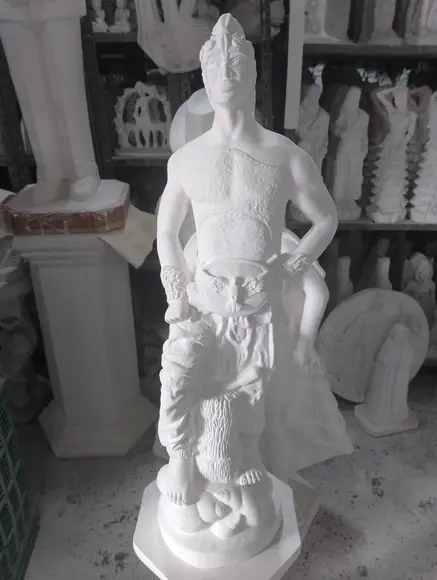 Oxaguian Imagem Orixá Candomblé Oxaguian Escultura 60cm