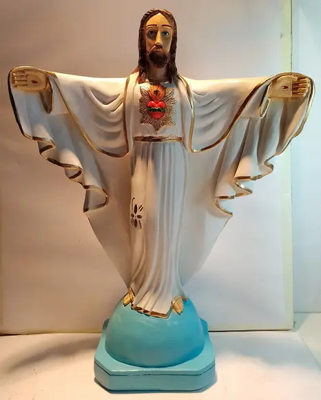 Oxalá Imagem Cristo com Braços Abertos Oxalá Grande 44cm