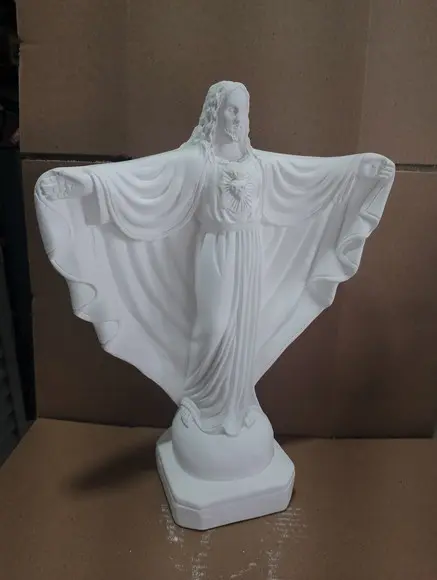 Oxalá Imagem Cristo Redentor Escultura Oxala em Gesso Cru Ru