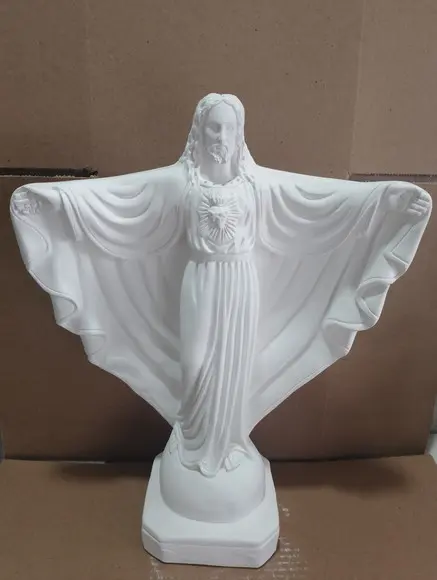 Oxalá Imagem Cristo Redentor Escultura Oxala em Gesso Cru Ru