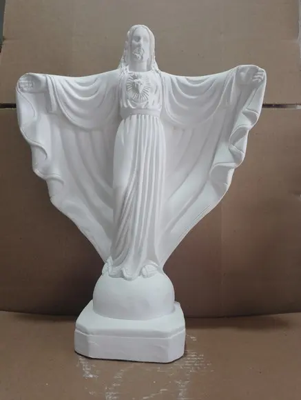 Oxalá Imagem Cristo Redentor Escultura Oxala em Gesso Cru Ru