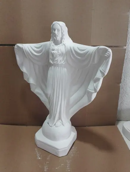 Oxalá Imagem Cristo Redentor Escultura Oxala em Gesso Cru Ru