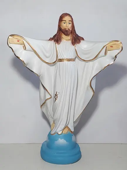 Oxalá Imagem Oxalá Cristo com Braços Abertos Grande 38cm