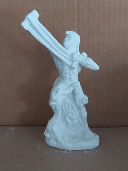 Oxóssi Imagem Orixá Oxossi Candomblé Africano 15cm Gesso Cru