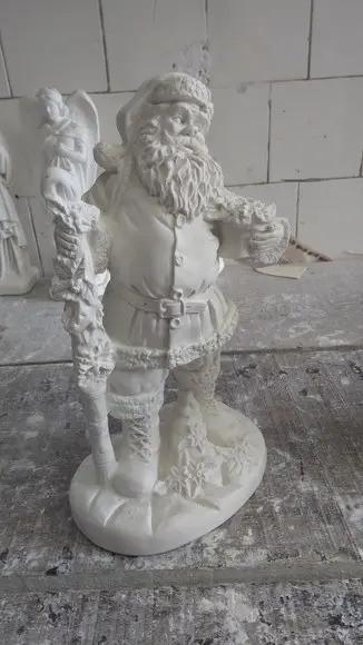 Papai Noel Escultura do Papai Noel em Gesso Cru