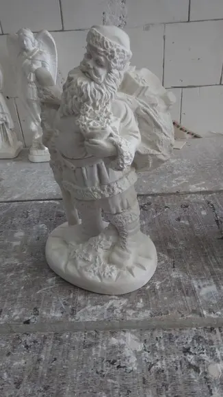 Papai Noel Escultura do Papai Noel em Gesso Cru