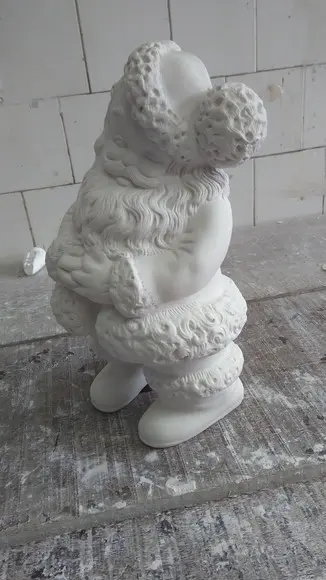 Papai Noel Escultura do Papai Noel em Gesso Cru 35cm